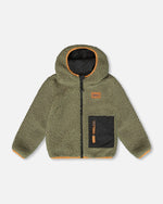 Reversible Mid-Season Sherpa Jacket Khaki - H20W65_999