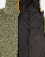 Reversible Mid-Season Sherpa Jacket Khaki - H20W65_999