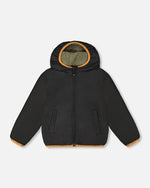 Reversible Mid-Season Sherpa Jacket Khaki - H20W65_999