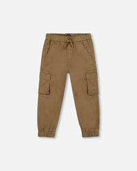 Twill Jogger Cargo Pants In Taupe - H20YB20_919
