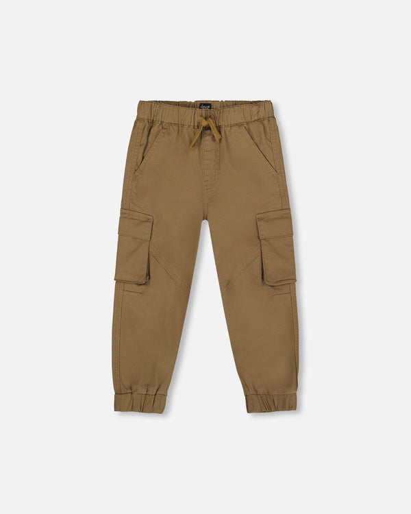 Twill Jogger Cargo Pants In Taupe - H20YB20_919
