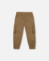 Twill Jogger Cargo Pants In Taupe - H20YB20_919