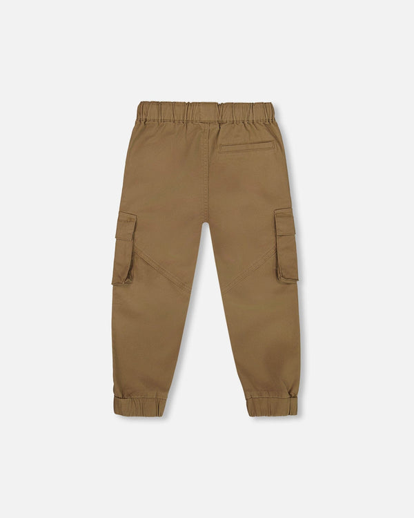 Twill Jogger Cargo Pants In Taupe - H20YB20_919