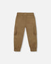 Twill Jogger Cargo Pants In Taupe - H20YB20_919