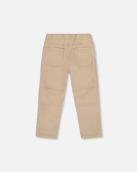 Twill Jogger Pants With Patch Pockets In Beige - H20YB21_116