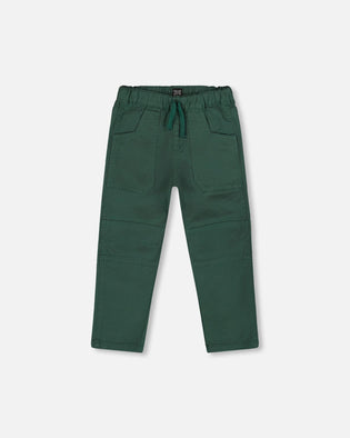 Twill Jogger Pants With Patch Pockets Forest Green - H20YB21_308