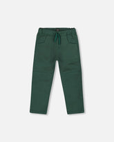 Twill Jogger Pants With Patch Pockets Forest Green