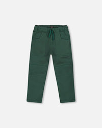 Twill Jogger Pants With Patch Pockets Forest Green - H20YB21_308
