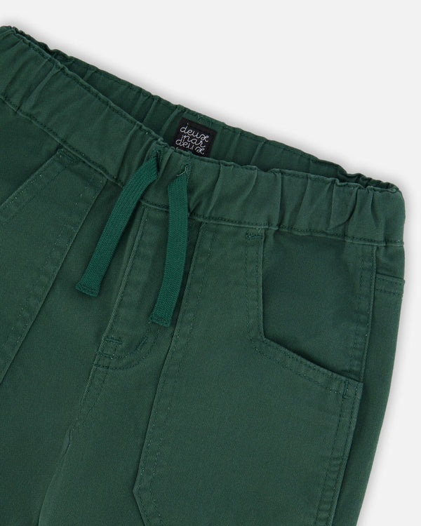 Twill Jogger Pants With Patch Pockets Forest Green - H20YB21_308