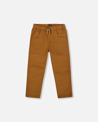 Twill Jogger Pants With Patch Pockets Brown - H20YB21_973