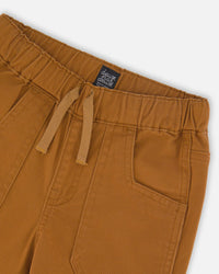 Twill Jogger Pants With Patch Pockets Brown - H20YB21_973