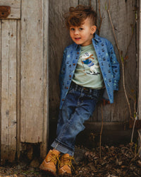 Stretch Jeans Dark Blue With Rolled Cuffs - H20YB23_123