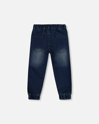 French Terry Jogger Pants Dark Blue Denim - H20YB24_123