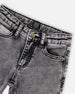 French Terry Black Denim Pants With Contrasting Patch - H20YB25_124