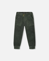 Stretch Corduroy Jogger Pants Forest Green