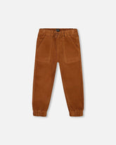 Stretch Corduroy Jogger Pants Brown