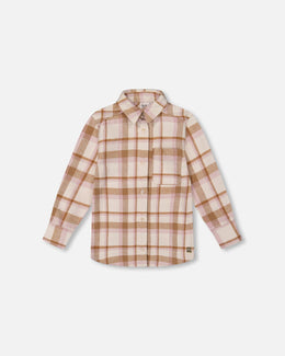 Plaid Overshirt Off-White, Beige And Pink - H20YG15_000
