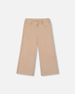 Wide Leg Corduroy Pants Beige - H20YG21_126
