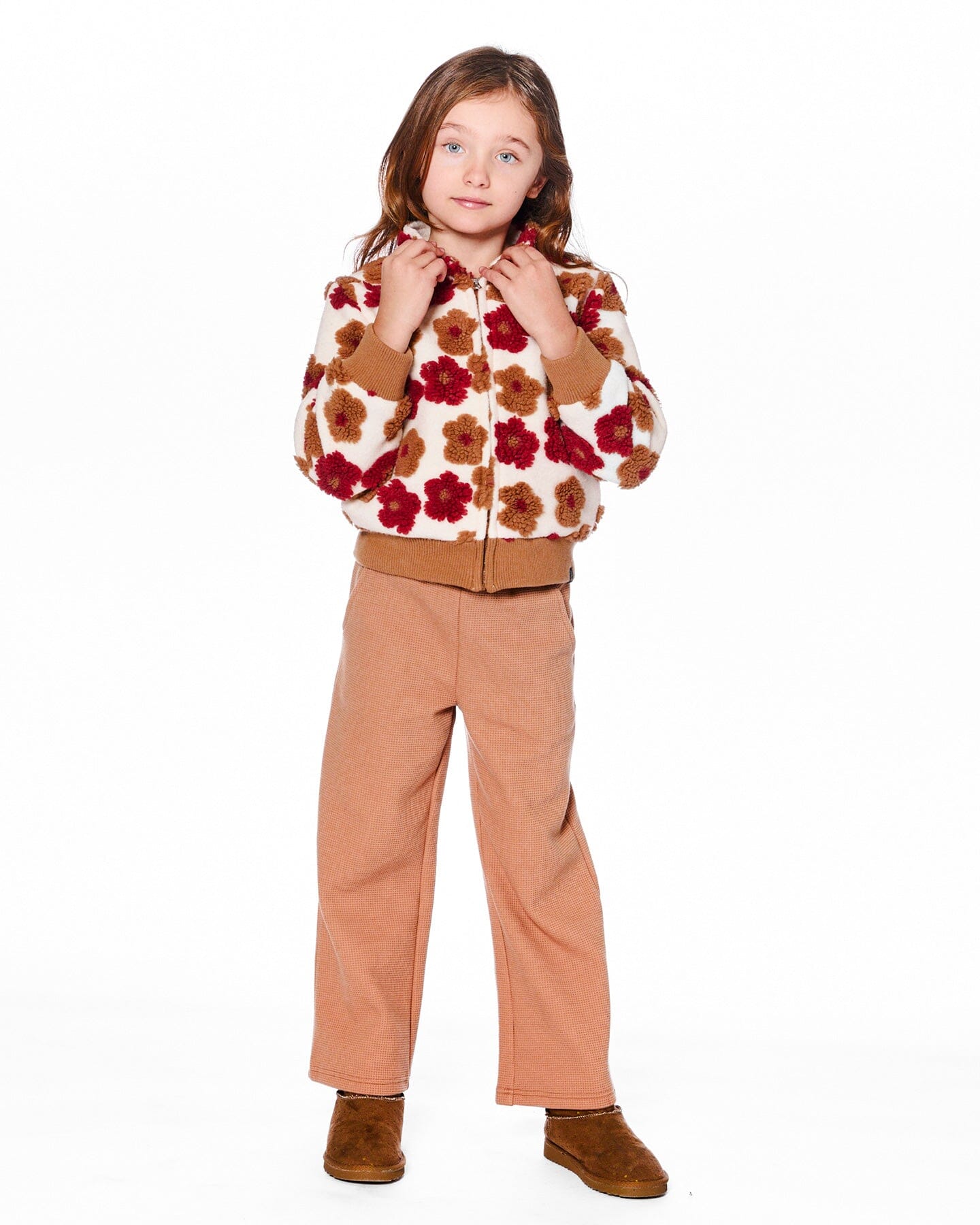 Waffle Flare Leg Pants Caramel Brown - H20YG22_184