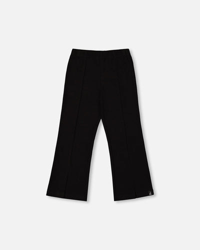 Ribbed Leggings Bootleg With Slit Black - H20YG61_999