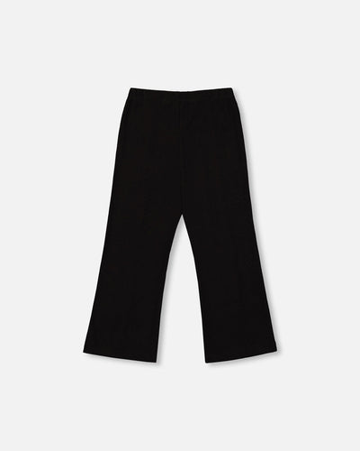 Ribbed Leggings Bootleg With Slit Black - H20YG61_999