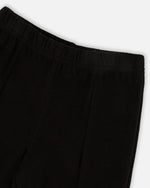 Ribbed Leggings Bootleg With Slit Black - H20YG61_999