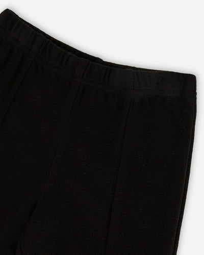 Ribbed Leggings Bootleg With Slit Black - H20YG61_999