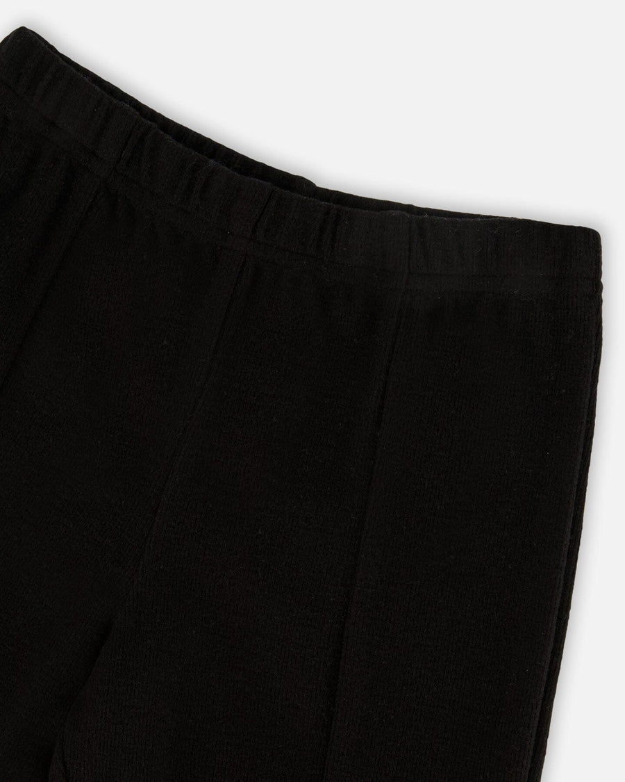 Ribbed Leggings Bootleg With Slit Black - H20YG61_999