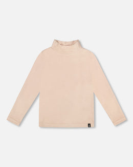 Super Soft Ribbed Mock Neck Top Light Caramel - H20YG71_116