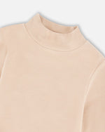 Super Soft Ribbed Mock Neck Top Light Caramel - H20YG71_116