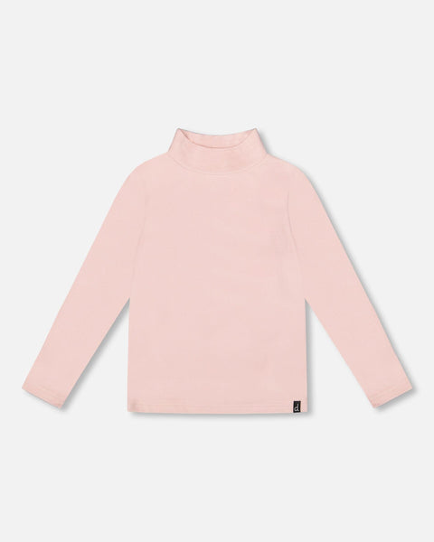 Super Soft Ribbed Mock Neck Top Pink - Deux par Deux