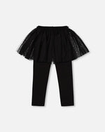 Leggings With Tulle Skirt Black - H20YG81_999