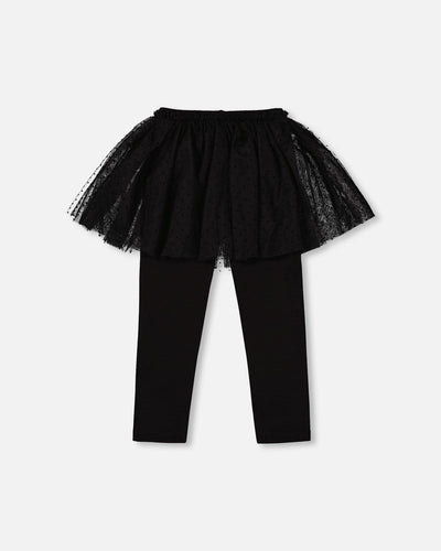 Leggings With Tulle Skirt Black - H20YG81_999