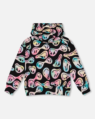 Pullover Fleece Hoodie Smiley Face Girl - H20Z30_018