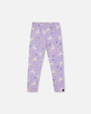 Stretch Jersey Leggings Lilac Unicorn Print - H20Z60_072