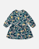 Jersey Dress Green Cat Print - H20Z86_006