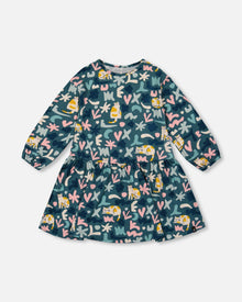 Jersey Dress Green Cat Print - H20Z86_006