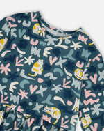 Jersey Dress Green Cat Print - H20Z86_006
