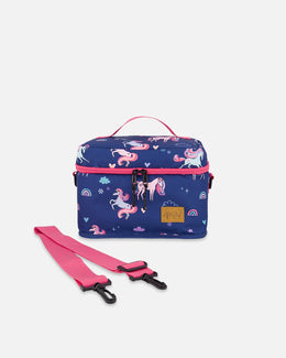 Lunch Box Navy Unicorn Print - H20ZBL_037
