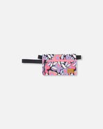 Double Pencil Case Black Retro Flower Print - H20ZEC_013