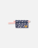 Double Pencil Case Navy Flower Print - H20ZEC_016
