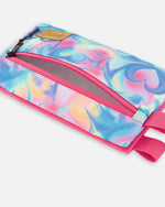 Double Pencil Case Rainbow Heart Print - H20ZEC_017