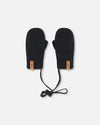 Baby Knit Mittens With String Black - H20ZW06_999