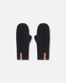 Mid-Season Knit Mittens Black - H20ZW07_999