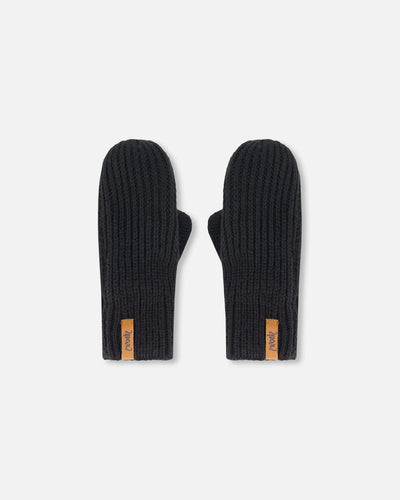 Mid-Season Knit Mittens Black - H20ZW07_999