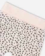 Organic Cotton Jersey Sweater And Pants Set Peach Animal Print - H30A11_3H056