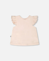 Organic Cotton Jersey Top And Short Set Peach And Peach Animal Print Sets Deux par Deux 