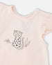 Organic Cotton Jersey Top And Short Set Peach And Peach Animal Print - H30A12_06006