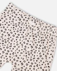 Organic Cotton Jersey Top And Short Set Peach And Peach Animal Print - H30A12_06006