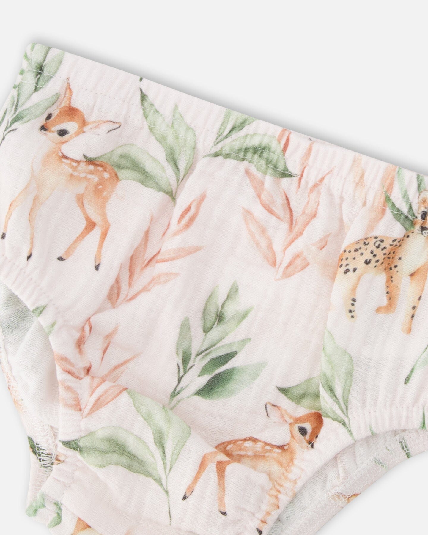 Muslin Dress And Bloomer Set Peach Deer Print - H30A14_3H057